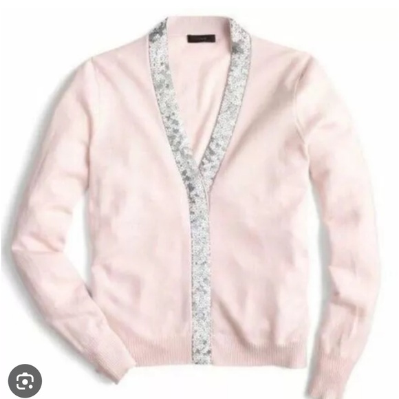 NWT J. Crew Sequin Trim Harlow Wool Cardigan Sweater XXS - Picture 1 of 5